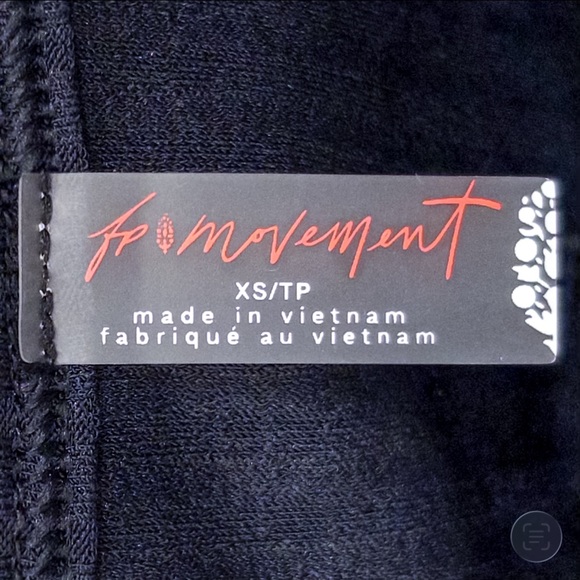 FP Movement Tempo Ribbed Baby Tee NWT Size XS in Black Free People Crop Top - Picture 7 of 9